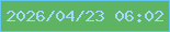 文字の大きさ：3、枠の色：60c6f3、背景の色：5fb463、文字の色：a4d9fb 無料ブログパーツのブログ時計