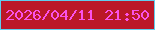文字の大きさ：5、枠の色：60ceed、背景の色：bb1828、文字の色：fa52e9 無料ブログパーツのブログ時計