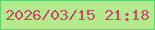 文字の大きさ：1、枠の色：60d16d、背景の色：b5e98d、文字の色：cc4869 無料ブログパーツのブログ時計