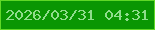 文字の大きさ：5、枠の色：60d827、背景の色：0a9603、文字の色：8fdd8c 無料ブログパーツのブログ時計