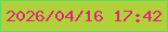 文字の大きさ：4、枠の色：60da64、背景の色：b0d138、文字の色：e3227d 無料ブログパーツのブログ時計
