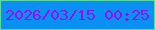 文字の大きさ：2、枠の色：60da95、背景の色：0890f2、文字の色：910ff0 無料ブログパーツのブログ時計