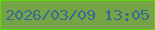 文字の大きさ：3、枠の色：60db01、背景の色：76a346、文字の色：386b93 無料ブログパーツのブログ時計