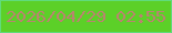 文字の大きさ：4、枠の色：60db7b、背景の色：5cd028、文字の色：ba836f 無料ブログパーツのブログ時計