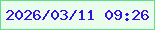 文字の大きさ：5、枠の色：60de89、背景の色：eafcec、文字の色：350fe2 無料ブログパーツのブログ時計