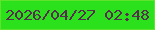 文字の大きさ：1、枠の色：60e32c、背景の色：2be11b、文字の色：572e50 無料ブログパーツのブログ時計