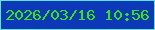 文字の大きさ：1、枠の色：60e3e3、背景の色：0d39b8、文字の色：2ce916 無料ブログパーツのブログ時計