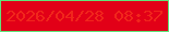 文字の大きさ：4、枠の色：60e47a、背景の色：e20017、文字の色：f1261c 無料ブログパーツのブログ時計