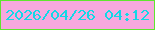 文字の大きさ：2、枠の色：60e52f、背景の色：f7a8de、文字の色：13d8e6 無料ブログパーツのブログ時計