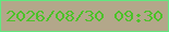 文字の大きさ：5、枠の色：60e87f、背景の色：b3a78a、文字の色：4bc228 無料ブログパーツのブログ時計
