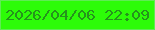 文字の大きさ：4、枠の色：60eb54、背景の色：2dfc08、文字の色：25941c 無料ブログパーツのブログ時計