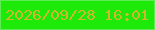 文字の大きさ：2、枠の色：60eb56、背景の色：1dea09、文字の色：d1b632 無料ブログパーツのブログ時計