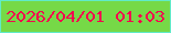 文字の大きさ：5、枠の色：60ebc8、背景の色：76d947、文字の色：f3054f 無料ブログパーツのブログ時計