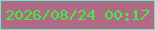文字の大きさ：1、枠の色：60ebce、背景の色：b06a86、文字の色：3eef44 無料ブログパーツのブログ時計