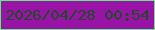 文字の大きさ：3、枠の色：60ec80、背景の色：9a13a7、文字の色：1f4b27 無料ブログパーツのブログ時計