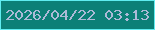 文字の大きさ：4、枠の色：60ecf0、背景の色：0c8077、文字の色：acbad8 無料ブログパーツのブログ時計