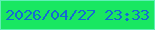 文字の大きさ：2、枠の色：60efb5、背景の色：19e761、文字の色：146ad3 無料ブログパーツのブログ時計