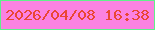文字の大きさ：2、枠の色：60f08a、背景の色：fb82e1、文字の色：ea4634 無料ブログパーツのブログ時計