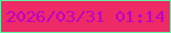 文字の大きさ：5、枠の色：60f2a2、背景の色：ee2b66、文字の色：bb00c8 無料ブログパーツのブログ時計