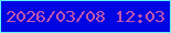 文字の大きさ：4、枠の色：60f2f2、背景の色：0006e2、文字の色：c257aa 無料ブログパーツのブログ時計