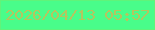 文字の大きさ：5、枠の色：60f47a、背景の色：49fd8a、文字の色：b5c55f 無料ブログパーツのブログ時計