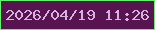 文字の大きさ：1、枠の色：60f56d、背景の色：58144f、文字の色：d7b2e2 無料ブログパーツのブログ時計