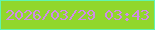 文字の大きさ：3、枠の色：60f5af、背景の色：91d72c、文字の色：d08be7 無料ブログパーツのブログ時計