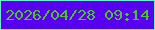 文字の大きさ：1、枠の色：60f6bd、背景の色：5701f0、文字の色：4fc429 無料ブログパーツのブログ時計