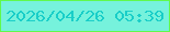 文字の大きさ：5、枠の色：60f94c、背景の色：76f2dc、文字の色：19cec8 無料ブログパーツのブログ時計