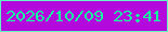 文字の大きさ：1、枠の色：60f9c3、背景の色：b309dd、文字の色：16ffa3 無料ブログパーツのブログ時計