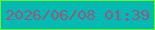 文字の大きさ：2、枠の色：60fa1b、背景の色：02b9b4、文字の色：965b7c 無料ブログパーツのブログ時計