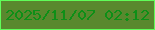 文字の大きさ：3、枠の色：60fc59、背景の色：59882e、文字の色：0e8f17 無料ブログパーツのブログ時計