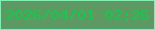 文字の大きさ：4、枠の色：60fdbe、背景の色：5e9863、文字の色：10cc4d 無料ブログパーツのブログ時計
