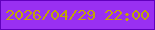 文字の大きさ：2、枠の色：6100bd、背景の色：9930f2、文字の色：c1a407 無料ブログパーツのブログ時計