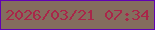 文字の大きさ：1、枠の色：6102b4、背景の色：846d5e、文字の色：a92649 無料ブログパーツのブログ時計