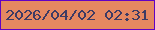 文字の大きさ：2、枠の色：6102c4、背景の色：e58861、文字の色：3d3b64 無料ブログパーツのブログ時計