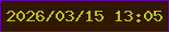 文字の大きさ：3、枠の色：6103a0、背景の色：311600、文字の色：b7c821 無料ブログパーツのブログ時計