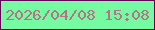 文字の大きさ：1、枠の色：610655、背景の色：75fba1、文字の色：b67387 無料ブログパーツのブログ時計