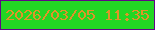 文字の大きさ：3、枠の色：610687、背景の色：23d624、文字の色：df9428 無料ブログパーツのブログ時計