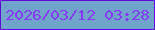 文字の大きさ：1、枠の色：6107d7、背景の色：71a4cb、文字の色：8537f3 無料ブログパーツのブログ時計