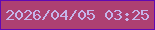 文字の大きさ：1、枠の色：6108b3、背景の色：ad4072、文字の色：c5b5ea 無料ブログパーツのブログ時計