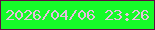 文字の大きさ：5、枠の色：610a41、背景の色：16fb29、文字の色：e6bfde 無料ブログパーツのブログ時計