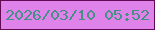 文字の大きさ：5、枠の色：610a56、背景の色：df82ea、文字の色：468f85 無料ブログパーツのブログ時計