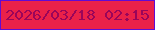 文字の大きさ：1、枠の色：610bd3、背景の色：ea2149、文字の色：9a055a 無料ブログパーツのブログ時計