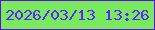 文字の大きさ：4、枠の色：610bdf、背景の色：79e95d、文字の色：5c25fe 無料ブログパーツのブログ時計