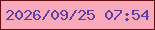 文字の大きさ：5、枠の色：610e15、背景の色：f8aaba、文字の色：5c3ea7 無料ブログパーツのブログ時計