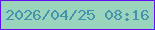 文字の大きさ：1、枠の色：610ef0、背景の色：9ad4bc、文字の色：4592ac 無料ブログパーツのブログ時計