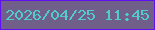 文字の大きさ：5、枠の色：6111f1、背景の色：705f88、文字の色：53cacc 無料ブログパーツのブログ時計