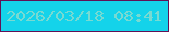 文字の大きさ：5、枠の色：611256、背景の色：14d3ea、文字の色：77dad2 無料ブログパーツのブログ時計