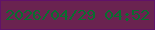文字の大きさ：2、枠の色：611269、背景の色：6a2350、文字の色：096e2f 無料ブログパーツのブログ時計